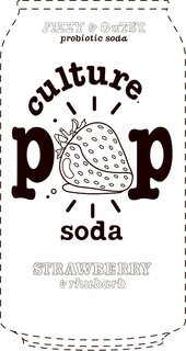 CULTURE. POP SODA FIZZY & GUTSY PROBIOTIC SODA STRAWBERRY & RHUBARB