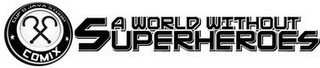 CUP O JAVA STUDIO COMIX A WORLD WITHOUT SUPERHEROES logo