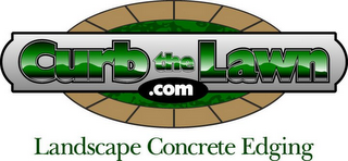 CURB THE LAWN .COM LANDSCAPE CONCRETE EDGING logo