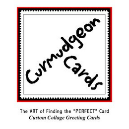 CURMUDGEON CARDS THE ART OF FINDING THE "PERFECT" CARD CUSTOM COLLAGE GREETING CARDS logo