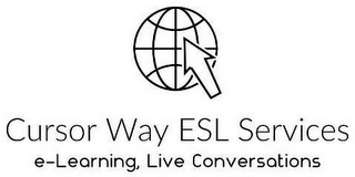 CURSOR WAY ESL SERVICES E-LEARNING, LIVE CONVERSATIONS logo