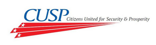 CUSP CITIZENS UNITED FOR SECURITY & PROSPERITY logo