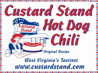 CUSTARD STAND HOT DOG CHILI ORIGINAL RECIPE WEST VIRGINIA'S TASTIEST WWW.CUSTARDSTAND.COM logo