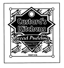 CUSTARD'S KITCHENS BREAD PUDDING HOME STYLE DESSERTS WEIGHT 10 OZ logo