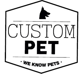 CUSTOM PET WE KNOW PETS logo