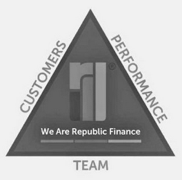 CUSTOMERS PERFORMANCE TEAM WE ARE REPUBLIC FINANCE R logo