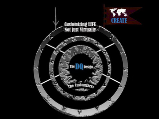 CUSTOMIZING LIFE NOT JUST VIRTUALLY THE DQ DESIGN THE CUSTOMIZERS CREATE logo