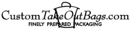 CUSTOMTAKEOUTBAGS.COM FINELY PREPARED PACKAGING logo