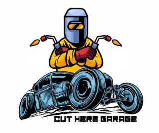 CUT HERE GARAGE logo
