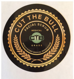 CUT THE BULL FACIAL SCRUB MEDICAL GRADECTB WORLDS FIRST MEDICAL GRADE SCRUB logo