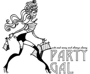 CUTE AND SASSY AND ALWAYS CLASSY PARTY GAL logo