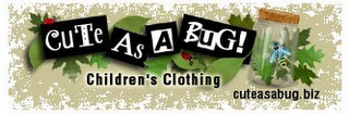 CUTE AS A BUG! CHILDREN'S CLOTHING CUTEASABUG.BIZ logo