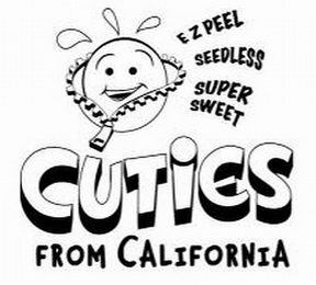 CUTIES FROM CALIFORNIA E Z PEEL SEEDLESS SUPER SWEET logo