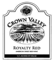 CV CROWN VALLEY ROYALTY RED AMERICAN SWEET RED WINE 9.5% ALCOHOL BY VOLUME logo
