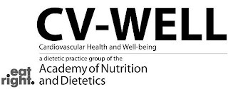 CV-WELL CARDIOVASCULAR HEALTH AND WELL-BEING A DIETETIC PRACTICE GROUP OF THE ACADEMY OF NUTRITION AND DIETETICS EAT RIGHT. logo