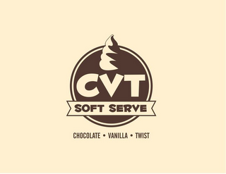 CVT SOFT SERVE CHOCOLATE · VANILLA · TWIST logo