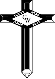 CW, CHRIST WEAR, ISAIAH 54:17 logo