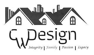 CW DESIGN INTEGRITY  FAMILY  PASSION  LEGACY logo