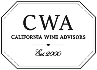 CWA CALIFORNIA WINE ADVISORS EST. 2000 logo