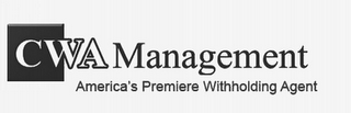 CWA MANAGEMENT AMERICA'S PREMIERE WITHHOLDING AGENT logo