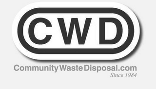 CWD COMMUNITYWASTEDISPOSAL.COM SINCE 1984 logo