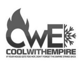 CWE COOLWITHEMPIRE IF YOUR HOUSE GETS TOO HOT, DON'T FORGET THE EMPIRE STRIKES BACK logo
