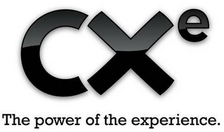 CXE THE POWER OF THE EXPERIENCE. logo