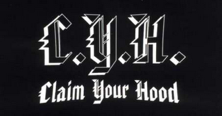 C.Y.H.  CLAIM YOUR HOOD logo