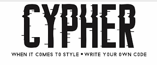 CYPHER WHEN IT COMES TO STYLE · WRITE YOUR OWN CODE logo