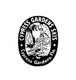 CYPRESS GARDENS SKIS. CYPRESS GARDENS. FLA. logo