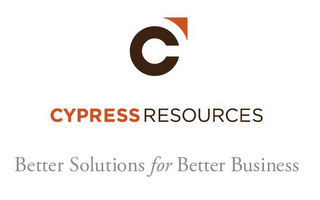 CYPRESS RESOURCES BETTER SOLUTIONS FOR BETTER BUSINESS C logo