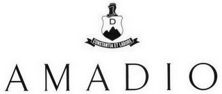 D CONSTANTIA ET LABORE AMADIO logo