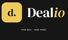 D. DEALIO YOUR DEAL. YOUR TERMS. logo