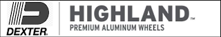 D DEXTER. HIGHLAND PREMIUM ALUMINUM WHEELS logo