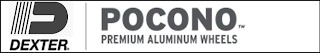 D DEXTER. POCONO PREMIUM ALUMINUM WHEELS logo
