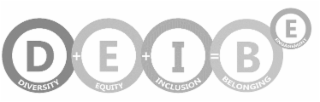 D DIVERSITY + E EQUITY + I INCLUSION = B BELONGING E ENGAGEMENT logo