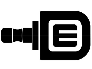 D E logo