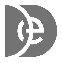 D E logo