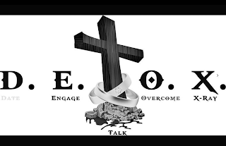 D . E . T O . X . DATE ENGAGE TALK OVERCOME X-RAY logo