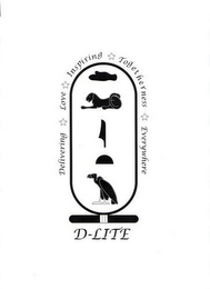 D-LITE DELIVERING LOVE INSPIRING TOGETHERNESS EVERYWHERE logo