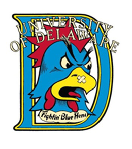 D UNIVERSITY OF DELAWARE FIGHTIN' BLUE HENS logo