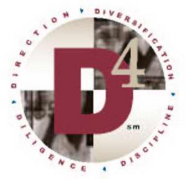 D4 DIRECTION DIVERSIFICATION DISCIPLINE DILIGENCE logo