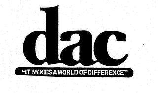 DAC "IT MAKES A WORLD OF DIFFERENCE" logo