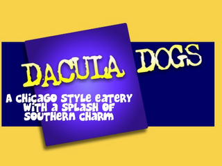 DACULA DOGS A CHICAGO STYLE EATERY WITH A SPLASH OF SOUTHERN CHARM logo