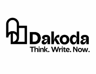 DAKODA THINK. WRITE. NOW. logo