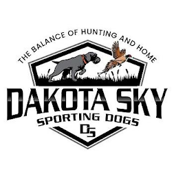 DAKOTA SKY SPORTING DOGS DS THE BALANCE OF HUNTING AND HOME logo