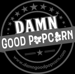 DAMN GOOD POPCORN WWW.DAMNGOODPOPCORN.COM logo