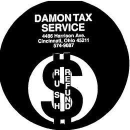 DAMON TAX SERVICE RUSH REFUND logo