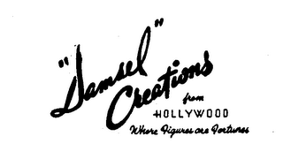 DAMSEL CREATIONS FROM HOLLYWOOD WHERE FIGURES ARE FORTUNES logo