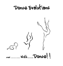 DANCE EVOLUTIONS CRAWL.............. WALK..... DANCE!! logo